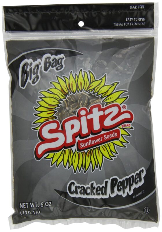 Catalog 4 Spitz Cracked Pepper Flavored Sunflower Seeds, 6 oz Bag (Pack of 12)