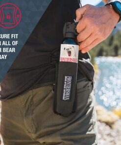 SABRE Frontiersman 9.2 oz. Bear Spray, Maximum Strength 2.0% Major Capsaicinoids, Powerful 35 ft. Range Bear Deterrent, Outdoor Camping & Hiking Protection, Quick Draw Holster & Multipack Options Black3 24 91toHiYAbtL