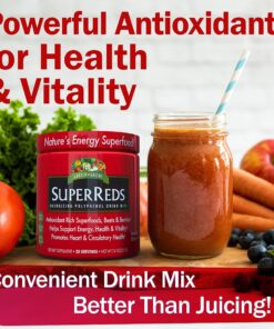 Garden Greens Super Reds Energizing Polyphenol Superfoods, Antioxidants, Powder Drink Mix, 30servings,7.4 ounce 9 91trd4RQwzL