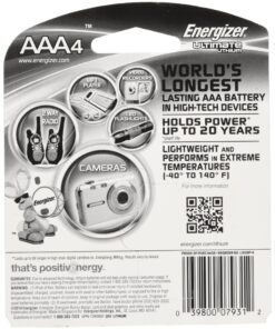 Energizer L92BP-4 Ultimate Lithium AAA Batteries, World’s Longest-Lasting AAA Battery in High-Tech Devices (4 Pack) AAA-4 3 91tu7bSHkOL