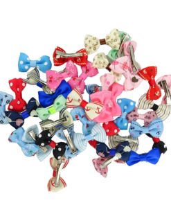 HONBAY 40pcs/20pairs Baby Pet Dog Hair Clips Cat Puppy Bows Small Bowknot Pet Grooming Products Mix Colors Varies Patterns Pet Hair Bows Dog Accessories 13 91u1r7bi8pL