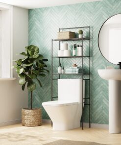 Alternative view of Zenna Home Over the Toilet Storage, Metal Bathroom Spacesaver with 3 Shelves, Cross-Style Storage Cabinet, Easy Assembly, Oil Rubbed Bronze Over-the-Toilet Spacesaver