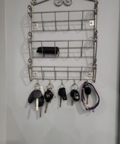 Alternative view of Spectrum Diversified Scroll 3-Tier Mail Key Hooks Mount Entryway Mail & Keys, Wall Letter Holder for Home & Office Organization, Satin Nick