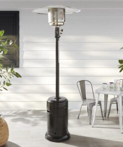 Amazon Basics 46,000 BTU Outdoor Propane Patio Heater with Wheels, Commercial & Residential, Havana Bronze, 32.1 x 32.1 x 91.3 inches (LxWxH) Powder Coated 35 91u3dtbKnOL 1