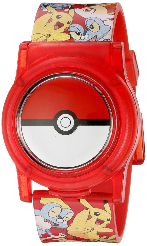 Accutime Kids Pokemon Digital LCD Quartz Watch for Boys, Girls, and Adults All Ages Pokeball Red