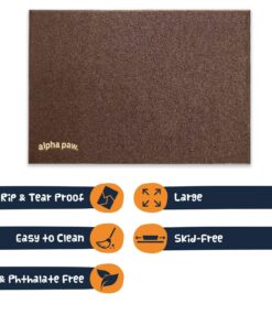 Smiling Paws Pets - Extra Large Cat Litter Mat - Pet Rug - Catches Litter That Spills Outside Litter Box - Easy to Clean - Non-Slip - Litter Box Mat - Kitty Litter Catcher - Brown L Size (35" x 23.5”) 1 Count (Pack of 1) 25 91uDAvUBP8L