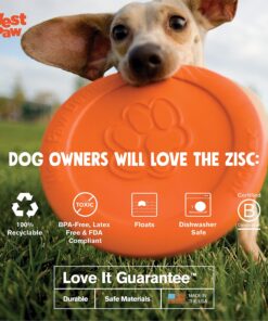 West Paw Zogoflex Zisc Dog Flying Disc, High Flying Aerodynamic Disc for Dogs Puppy – Lightweight, Floatable Disc for Fetch, Tug of War, Catch, Play – Doubles as Food/Water Bowl, Large 8.5", Tangerine 1 16 91uGOdwFaDL