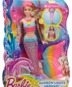 Barbie Dreamtopia Doll, Rainbow Lights Mermaid with Glimmering Light-Up Rainbow Tail, Headband and Blonde Hair Twinkle Lights 32 91uGvw7seyL