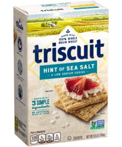 Triscuit Hint of Sea Salt Whole Grain Wheat Crackers, Vegan Crackers, 8.5 oz 36 91uIWGNOYlL