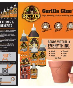 Gorilla Original Gorilla Glue, Waterproof Polyurethane Glue, 4 Ounce Bottle, Brown, (Pack of 1) 1 - Pack 25 91uJVzksS3L