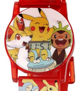 Accutime Kids Pokemon Digital LCD Quartz Watch for Boys, Girls, and Adults All Ages Pokeball Red 15 91uR NOevEL