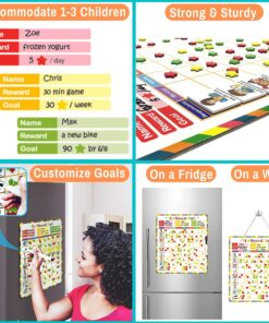 Kanru Behavior Chart for Kids at Home, Magnetic Reward Chart, Responsibility Chart, Chore Chart, Star Chart, Accommodate 1-3 Kids (for Home Use) 20 91uSF fV XL