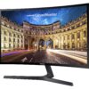 SAMSUNG 23.5” CF396 Curved Computer Monitor, AMD FreeSync for Advanced Gaming, 4ms Response Time, Wide Viewing Angle, Ultra Slim Design, LC24F396FHNXZA, Black 24-Inch DP/HDMI