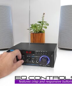 Pyle Wireless Bluetooth Stereo Power Amplifier - 200W Dual Channel Sound Audio Stereo Receiver w/RCA, USB, SD, MIC in, FM Radio, for Home Computer via RCA - PDA29BU.5 Basic Feature 17 91ugewILQ7S