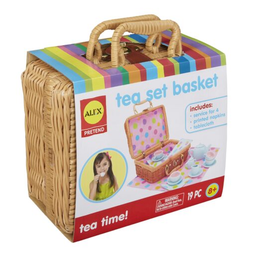 ALEX Toys Pretend & Play, Tea Set Basket, 709W 8 years and up