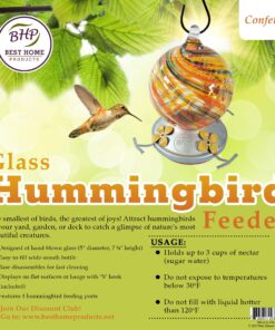 Best Home Products Hummingbird Feeder, Blown Glass, Confetti, 3 Cups 5 91uhrpw0kfL
