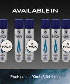 Colibri Premium Butane Fuel Refill for Lighters, Butane Torch Replacement Canisters, 99.999% Pure Butane Refill Fluid for Lighters, 90ml (3.04fl oz) Cans, Pack of 3 19 91umXlzMBML