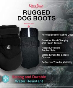 Alternative view of Ultra Paws Rugged Dog Boots & Paw Protectors for Small, Medium and Large Dogs Black (Size 4) Size 4 (S)