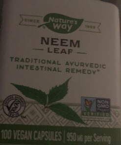 Nature's Way Herbal Neem Leaf, Traditional Ayurvedic Intestinal Remedy*, 100 Vegan Capsules 45 91upFqR4hzL