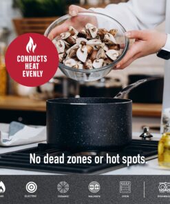 Granitestone Original 10 Piece Nonstick Cookware Set, Scratch-Resistant, Granite-Coated, Dishwasher and Oven-Safe Kitchenware, PFOA-Free Pots and Pans As Seen On TV Black Speckle 20 91uqM9o6FgL