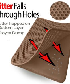 Alternative view of iPrimio Large Cat Litter Trapper Mat w/ Urine/Waterproof Layer - Larger Holes w/ Urine Puppy Pad Option - Cat Litter Mat, Light and Soft (Brown Color) 30x23 - Brown