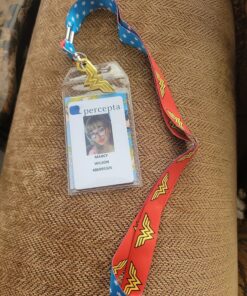 Alternative view of Wonder Woman Lanyard with Metal Charm and Clear ID Holder