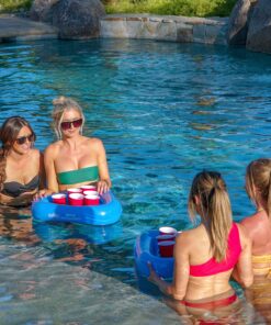 Alternative view of GoPong Pool Pong Rack Floating Beer Pong Set, Includes 2 Rafts and 3 Pong Balls
