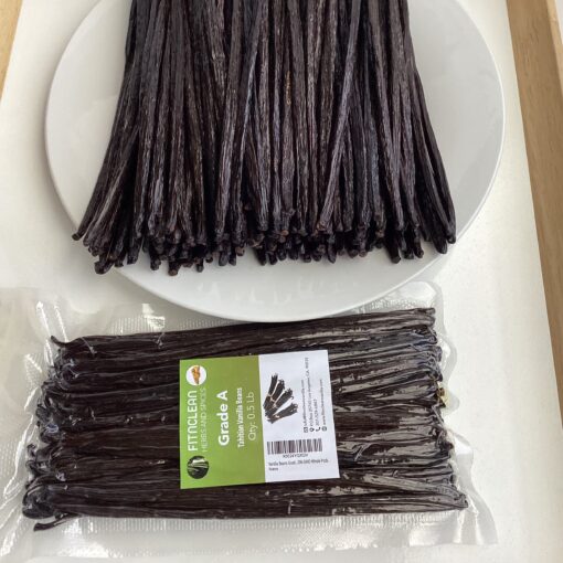 8oz Vanilla Beans Grade A Tahitian 6"-8" Bulk for Cooking, Baking and Extract by FITNCLEAN VANILLA| 0.5 Pound (1/2lb) Fresh Gourmet Raw NON-GMO Whole Pods 8 Ounce (Pack of 1)