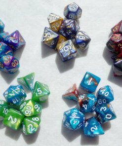 CiaraQ Polyhedral Dice Set (35 Pieces) with Black Pouches, 5 Complete Double-Colors Dice Sets of D4 D6 D8 D10 D% D12 D20 Compatible with Dungeons and Dragons DND RPG MTG Table Games 35pcs 43 91vGbs85oXL