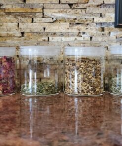 ZENS Glass Canister Set, Small Airtight Kitchen Storage Jars with Glass Lids, Clear 4 Pack 10oz Empty Food Container for Spices with Lables and Stickers. 01-10oz*4 38 91vHrKDigL