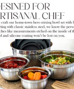 Bellemain Stainless Steel Non-Slip Mixing Bowls with Lids (4-Piece Set) 4 Piece Silver /Black 35 91vHw4WqRzL