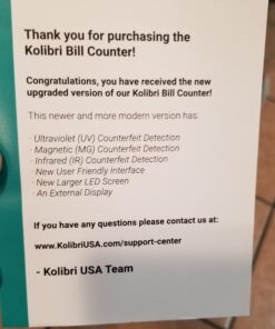 KOLIBRI Money Counter Machine with Advanced Counterfeit Detection & LCD Display | 1,500 Bills per Minute Cash Counter | Add and Batch Modes | 3-year Warranty, 24/7 US Customer Support (2024 Model) 31 91vJklZtoAL 4