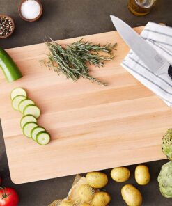 John Boos Chop-N-Slice Maple Wood Cutting Board for Kitchen Prep, 1.25" Thick, Large, Edge Grain, Charcuterie Boos Block, 20" x 15", Reversible 20 x 15 18 91vOrKukLaL