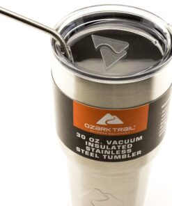4 Bend Stainless Steel Straws Ozark Trail 30-Ounce Double-Wall Rambler Vacuum Cups - CocoStraw Brand Drinking Straw (4 Bend Straws 30oz) 5 Piece Set 6 91vPdQRS61L