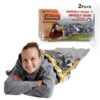 Grizzly Gear Emergency Thermal Sleeping Bags Weatherproof Mylar Disaster Survival Bivouac | 7 ft x 3 ft | Compact Lightweight Shelter Signal Reflective Utility | Premium Prepper 2 Pack 8 91vU2U2EIdL