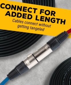 GLS Audio 3ft Patch Cable Cords - XLR Male to XLR Female Color Cables - 3' Balanced Snake Cord - 6 Pack 3 Ft. Multicolored 18 91vVYaH8lDL