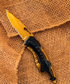 MTECH USA MT-A705 Series – Spring Assisted Folding Knife, Pocket Clip, Tactical, EDC, Self Defense Black/Gold 4.5-inch closed 30 91vYloI4ifL