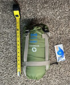 ECOOPRO Warm Weather Sleeping Bag - Portable, Waterproof, Compact Lightweight, Comfort with Compression Sack - Great for Outdoor Camping, Backpacking & Hiking-83 L x 30" W Fits Adults Olive green 23 91vYuerfvAL