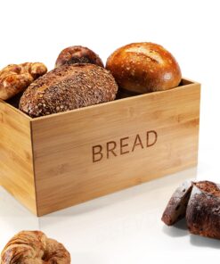 Francois et Mimi Pure Bamboo Oversized Large Capacity Bread Box, Bread Bin, Food Storage Bin (Retro) Retro 7 91vdQLrkbNL