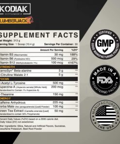 Alternative view of Kodiak Supplements LUMBERJACKED Pre-Workout Supplement with CarnoSyn 30 Servings - Better Pumps, Strength, Energy, and Focus - No Crash (Pink Lemonade) Pink Lemonade