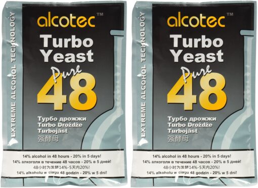 Alcotec-99-LH4U-OUU7 48-hour Turbo Yeast, 135 grams (Pack of 2),Multicolor