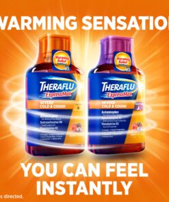 Theraflu ExpressMax Severe Cold and Cough Medicine, Daytime and Nighttime Cough and Cold Medicine for Cough Relief, Berry Flavor - 8.3 Fl Oz x 2 Day & Night Bundle 14 91vkIKtnjL