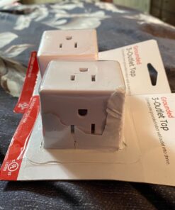 GE 3-Outlet Extender, Grounded Wall Tap, Adapter Spaced, 3-Prong, Multiple Plug, Power Splitter, Cruise Essentials, Use for Home Office School Dorm, UL Listed, White, 58368 1 Pack 3 Outlet | 3-Prong Cube 51 91vlOI41c7L