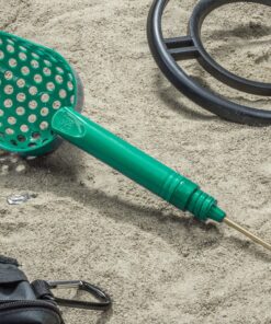Alternative view of SE 2-in-1 Gold Prospecting Beach Sand Scoop with Non-Marring Brass Metal Detecting Probe, Green