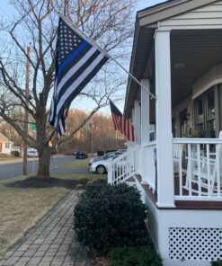 Thin Blue Line Flag - 3X5 Foot with Embroidered Stars and Sewn Stripes - Black White and Blue American Police Flag Honoring Law Enforcement Officers - 3x5 Inch Waterproof Decal Included Blue,White 41 91vlsyc9xTL