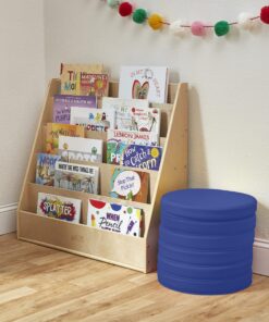 ECR4Kids SoftZone Floor Cushions, Round, Flexible Seating, Blue, 6-Piece 20 91vnc6iew4L