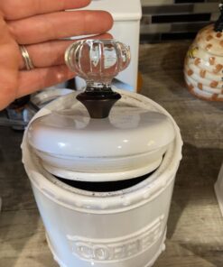 Mud Pie Ceramic Coffee Canister Door Knob Handle, White 42 91vqP8y7HbL