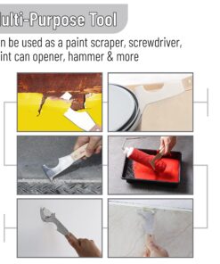 Bates- Paint Scraper, Taping knife, Pack of 2 Putty Knife Scraper, Scraper, 5 in 1 tools, Spackle Knife, Caulk Removal Tool, Painters Tool, Paint Can Opener, Paint Remover for Wood, Wallpaper Scraper Original Version 27 91vwpWCsh L