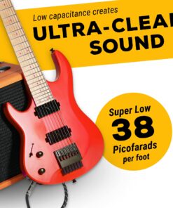 GLS Audio Instrument Cable - 1/4 Inch TS to 1/4 Inch Instrument Cable for Bass/Electric Guitar- Black/Grey Braided Tweed, 10ft 10 Ft. Straight 14 91w1lVRJiXL 1