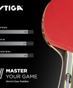 STIGA Titan Performance Ping Pong Paddle - 5-ply Ultra-Light Blade - 2mm Premium Sponge - Flared Handle for Premium Grip - Performance Table Tennis Racket for Advanced Play 18 91w4iNoPREL